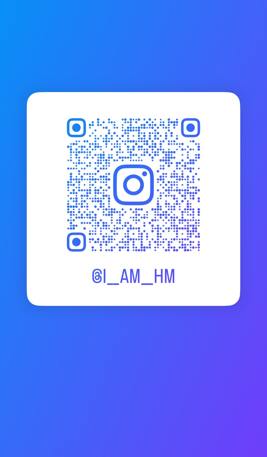Scan to follow @I__AM__HM on Instagram
